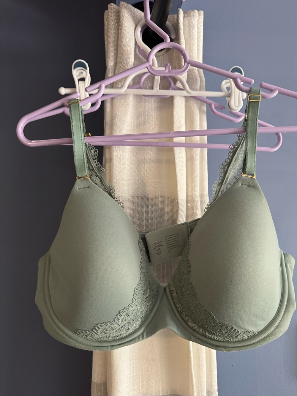 Soma Sage Green Lace-Trim T-Shirt Bra